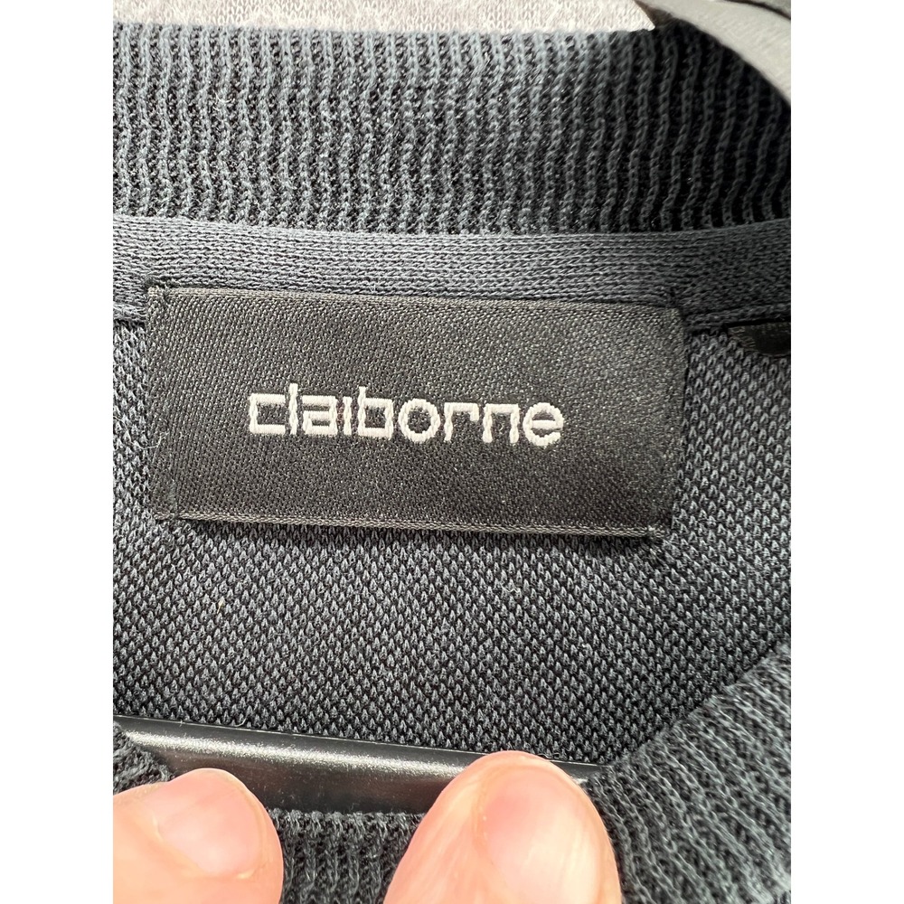 Claiborne Shirt Mens Large Black Modal Blend Short Sleeve Crew Neck Tee NWT - Picture 2 of 10